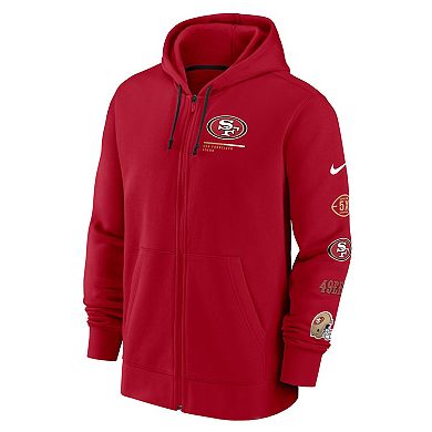 Men's Nike Scarlet San Francisco 49ers Surrey Full-Zip Hoodie