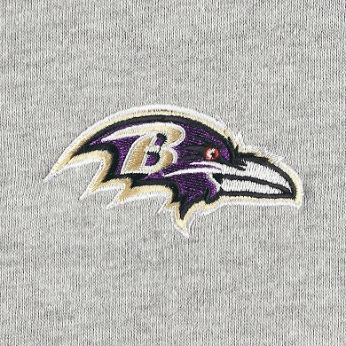 Men's Heather Gray Baltimore Ravens Big & Tall Fleece Raglan Full-Zip Hoodie Jacket