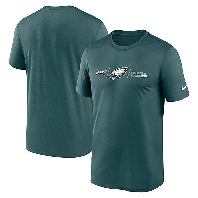 Men's Nike Midnight Green Philadelphia Eagles Horizontal Lockup Legend T-Shirt