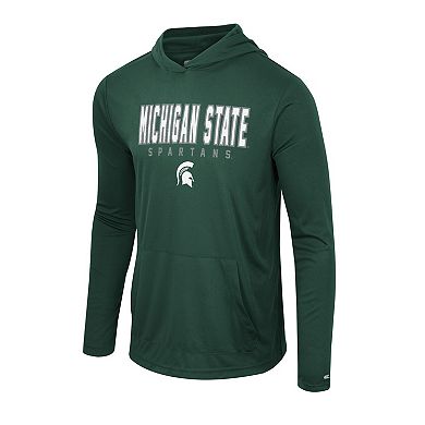 Men's Colosseum Green Michigan State Spartans Team Color Rival Hoodie Long Sleeve T-Shirt