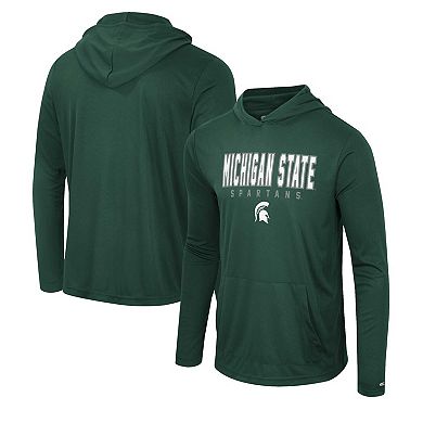 Men's Colosseum Green Michigan State Spartans Team Color Rival Hoodie Long Sleeve T-Shirt