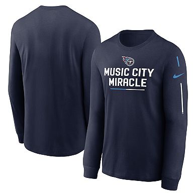 Men's Nike Navy Tennessee Titans Team Slogan Long Sleeve T-Shirt