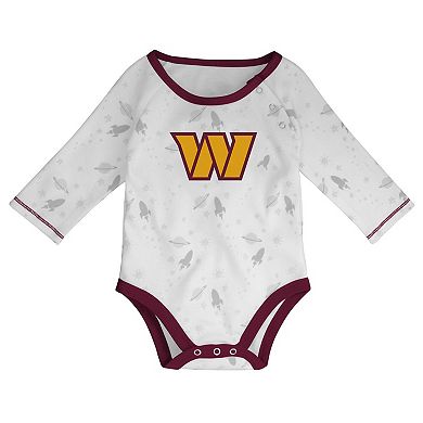 Newborn & Infant White/Burgundy Washington Commanders Dream Team Bodysuit Pants & Hat Set