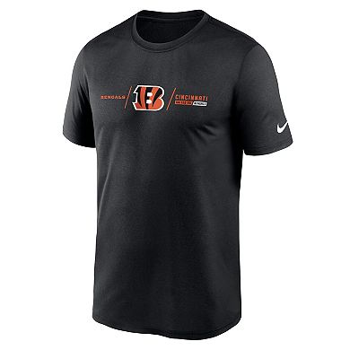 Men's Nike Black Cincinnati Bengals Horizontal Lockup Legend Performance T-Shirt