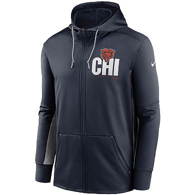 Men's Nike Navy/Gray Chicago Bears Mascot Performance Full-Zip Hoodie