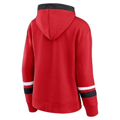 Women's Fanatics Branded Red New Jersey Devils Bombastic Exclusive Lace-Up Pullover Hoodie