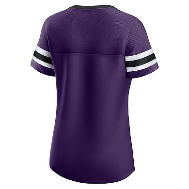 Women's Fanatics Branded Purple Baltimore Ravens Original State Lace-Up T-Shirt