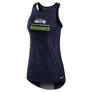 Women's Nike College Navy Seattle Seahawks High Neck Performance Tank Top