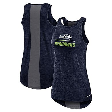 Women's Nike College Navy Seattle Seahawks High Neck Performance Tank Top