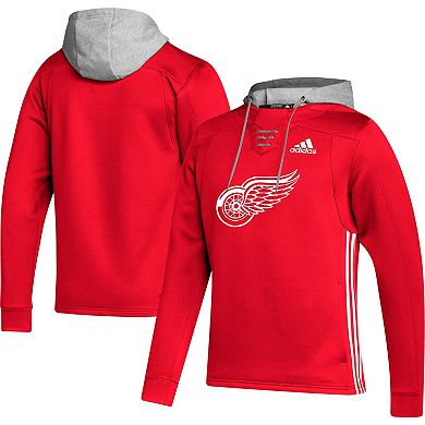 Men's adidas Red Detroit Red Wings Skate Lace AEROREADY Team Pullover Hoodie