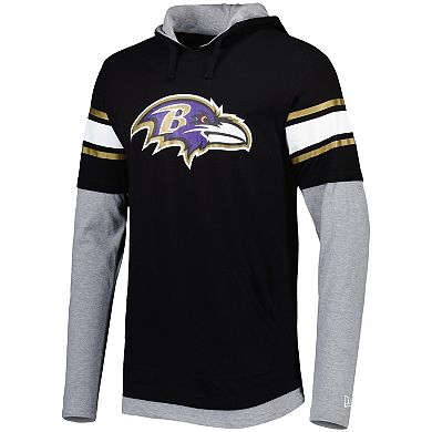 Men's New Era Black Baltimore Ravens Long Sleeve Hoodie T-Shirt