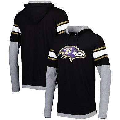 Men's New Era Black Baltimore Ravens Long Sleeve Hoodie T-Shirt