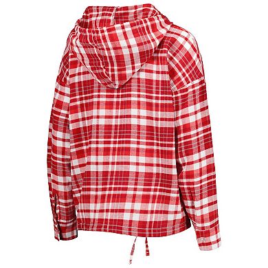 Women's Concepts Sport Crimson Oklahoma Sooners Mainstay Plaid Pullover Hoodie