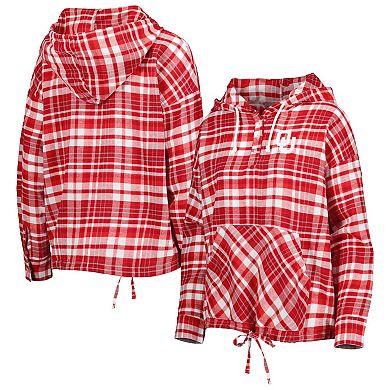 Women's Concepts Sport Crimson Oklahoma Sooners Mainstay Plaid Pullover Hoodie