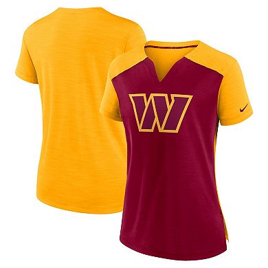 Women's Nike Burgundy/Gold Washington Commanders Impact Exceed Performance Notch Neck T-Shirt
