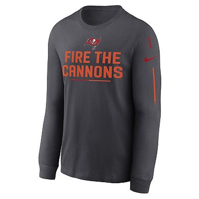 Men's Nike Anthracite Tampa Bay Buccaneers Team Slogan Long Sleeve T-Shirt