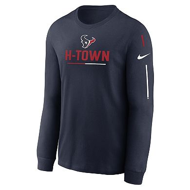 Men's Nike Navy Houston Texans Team Slogan Long Sleeve T-Shirt