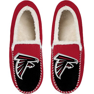 Men's FOCO Atlanta Falcons Colorblock Moccasin Slippers