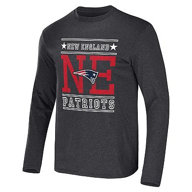 Men's NFL x Darius Rucker Collection by Fanatics Heathered Charcoal New England Patriots Long Sleeve T-Shirt