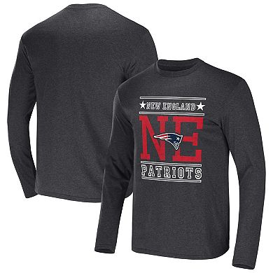 Men's NFL x Darius Rucker Collection by Fanatics Heathered Charcoal New England Patriots Long Sleeve T-Shirt