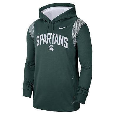 Men's Nike Green Michigan State Spartans 2022 Game Day Sideline Performance Pullover Hoodie
