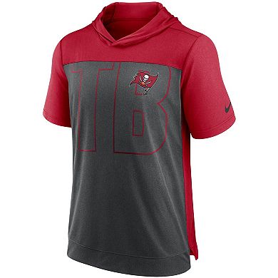 Men's Nike Heathered Charcoal/Red Tampa Bay Buccaneers Performance Hoodie T-Shirt