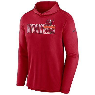 Men's Nike Red Tampa Bay Buccaneers Lightweight Performance Hooded Long Sleeve T-Shirt