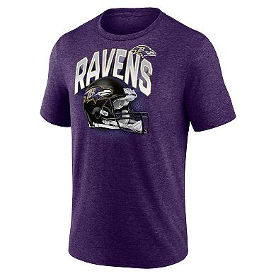 Men's Fanatics Branded Heathered Purple Baltimore Ravens End Around Tri-Blend T-Shirt