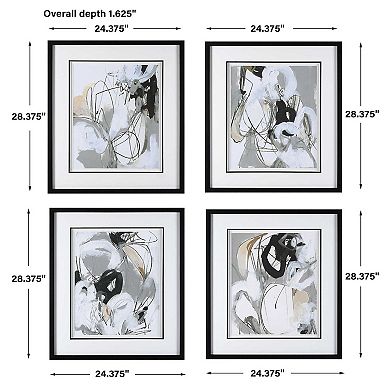 Uttermost Tangled Threads Abstract Wall Art 4-piece Set