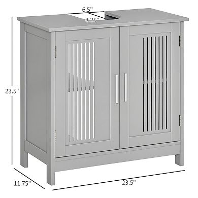 Bathroom Under Sink Cabinet Vanity Unit W/ Adjustable Storage Shelves, White