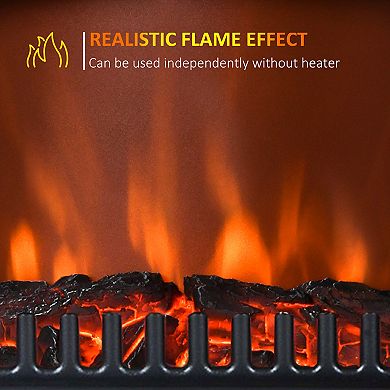 Modern Portable Electric Fireplace Stove Heater W/ Adjustable Led Flame, Black