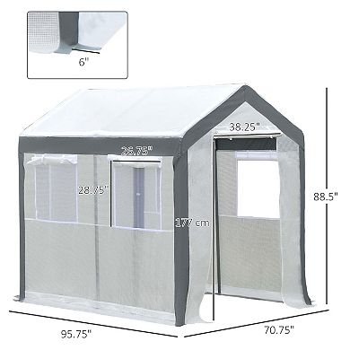 8' x 6' x 7.4' Steeple Walk-In Greenhouse Tunnel Portable Plant Garden Steel Frame