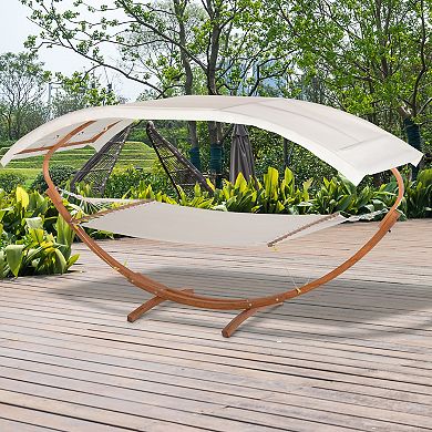 Backyard Outside Hammock With Soft Polyester Fabric Bed With Steel Frame