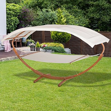 Backyard Outside Hammock With Soft Polyester Fabric Bed With Steel Frame