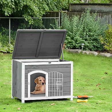 Portable Dog House Indoor Cat Litter Box Enclosure Pet Shelter Solid Wood