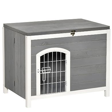 Portable Dog House Indoor Cat Litter Box Enclosure Pet Shelter Solid Wood