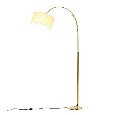 Stylish 6ft Arched Ground Lamp With Adjusted Lampshade And Pole, Cream White