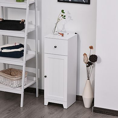 Bathroom Storage Cabinet Unit With 1 Drawer, 1 Door And Adjustable Shelf