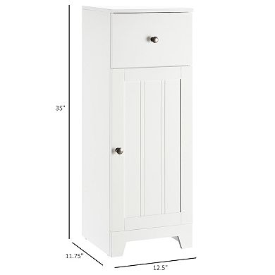 Bathroom Storage Cabinet Unit With 1 Drawer, 1 Door And Adjustable Shelf