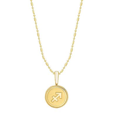 It's Personal 14k Gold Zodiac Sagittarius Medallion Pendant Necklace