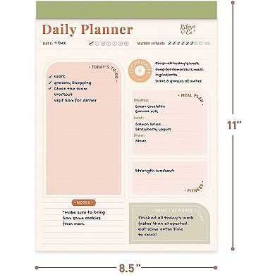 Rileys To Do List Planner Pad, Undated Planner, Daily Agenda With Tear-off Sheets, 8.5" X 11"