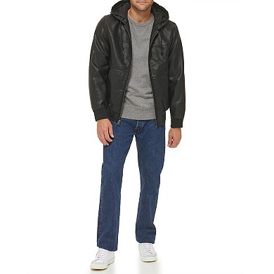 Men's Levi's® Faux Leather Hoodie Bomber Jacket