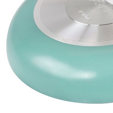 Oster Cocina Luneta 8 Inch Aluminum Nonstick Frying Pan in Turquoise