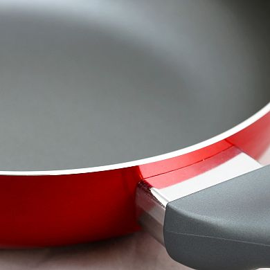 Oster Cocina Herscher 9.5 Inch Aluminum Frying Pan in Red