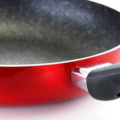 Oster Cocina Merrion 9.5 Inch Aluminum Frying Pan in Red with Bakelite Handle