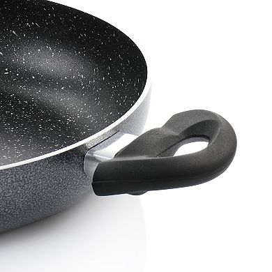 Oster Cocina Pallermo 3.5 Quart Aluminum Nonstick Saute Pan in Charcoal with Lid