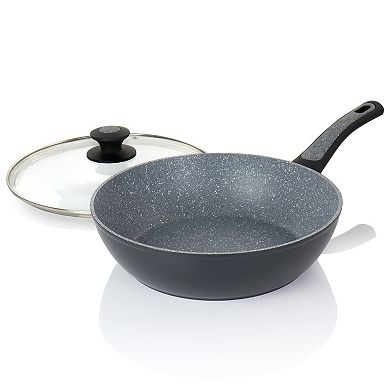 Oster Cocina Bastone 3 Quart Aluminum Nonstick Saute Pan in Speckled Gray