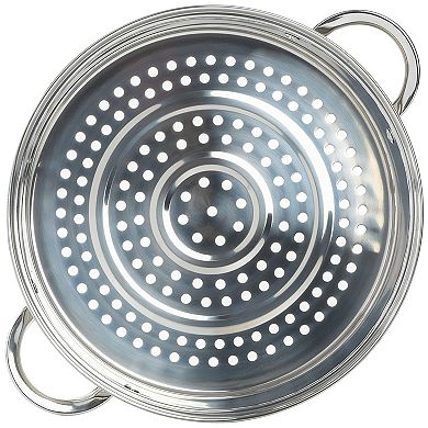 Oster Cocina Sangerfield 3 Piece 11 Inch Stainless Steel Everyday Pan with Steamer and Lid