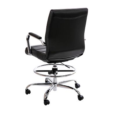 Flash Furniture Whitney Mid-Back Ribbed Drafting Desk Chair