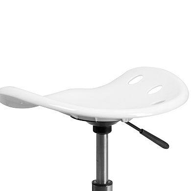 Flash Furniture Taylor White Tractor Seat Stool